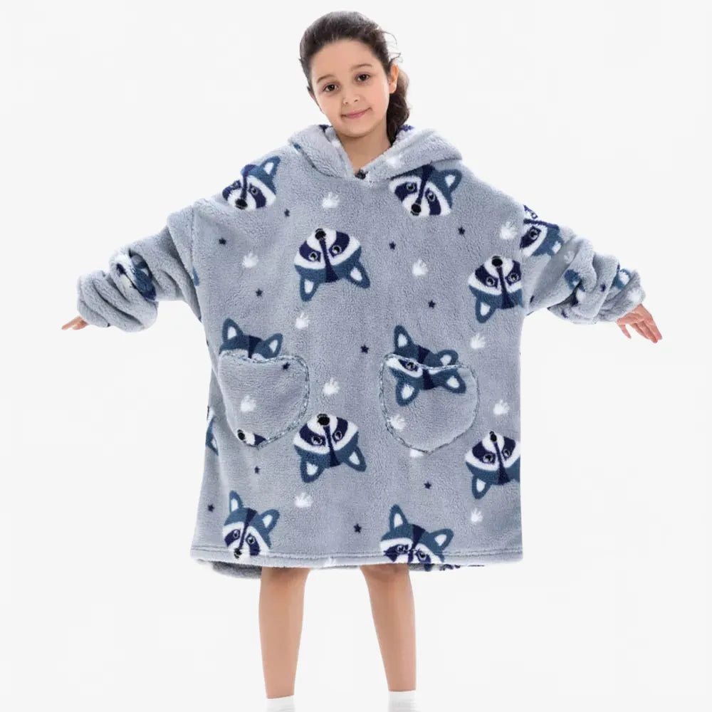 Poncho douillet raton laveur pour soirées cocooning-Poncho Passion