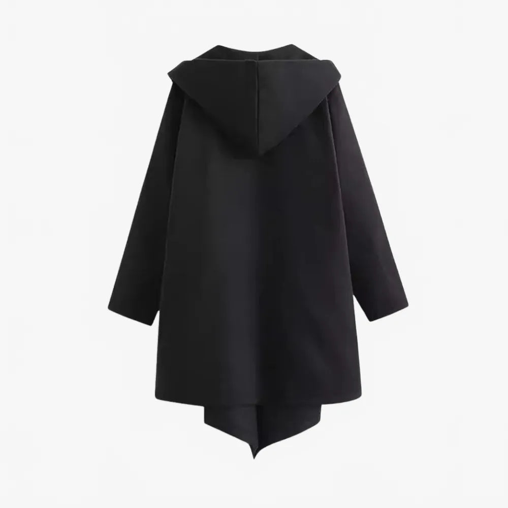 Poncho élégant à capuche noir pour toutes saisons-Poncho Passion