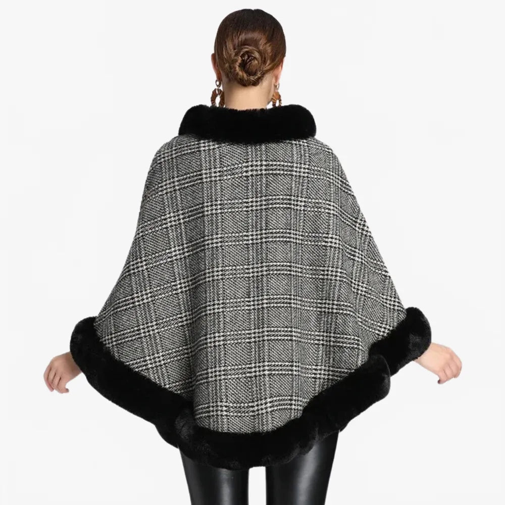Poncho élégant à carreaux pour toutes saisons-Poncho Passion
