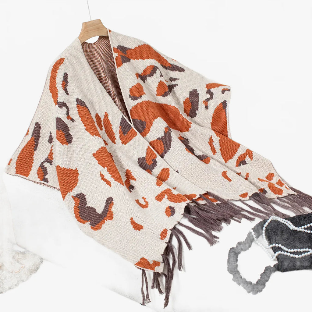 Poncho élégant à franges pour toutes saisons-Poncho Passion