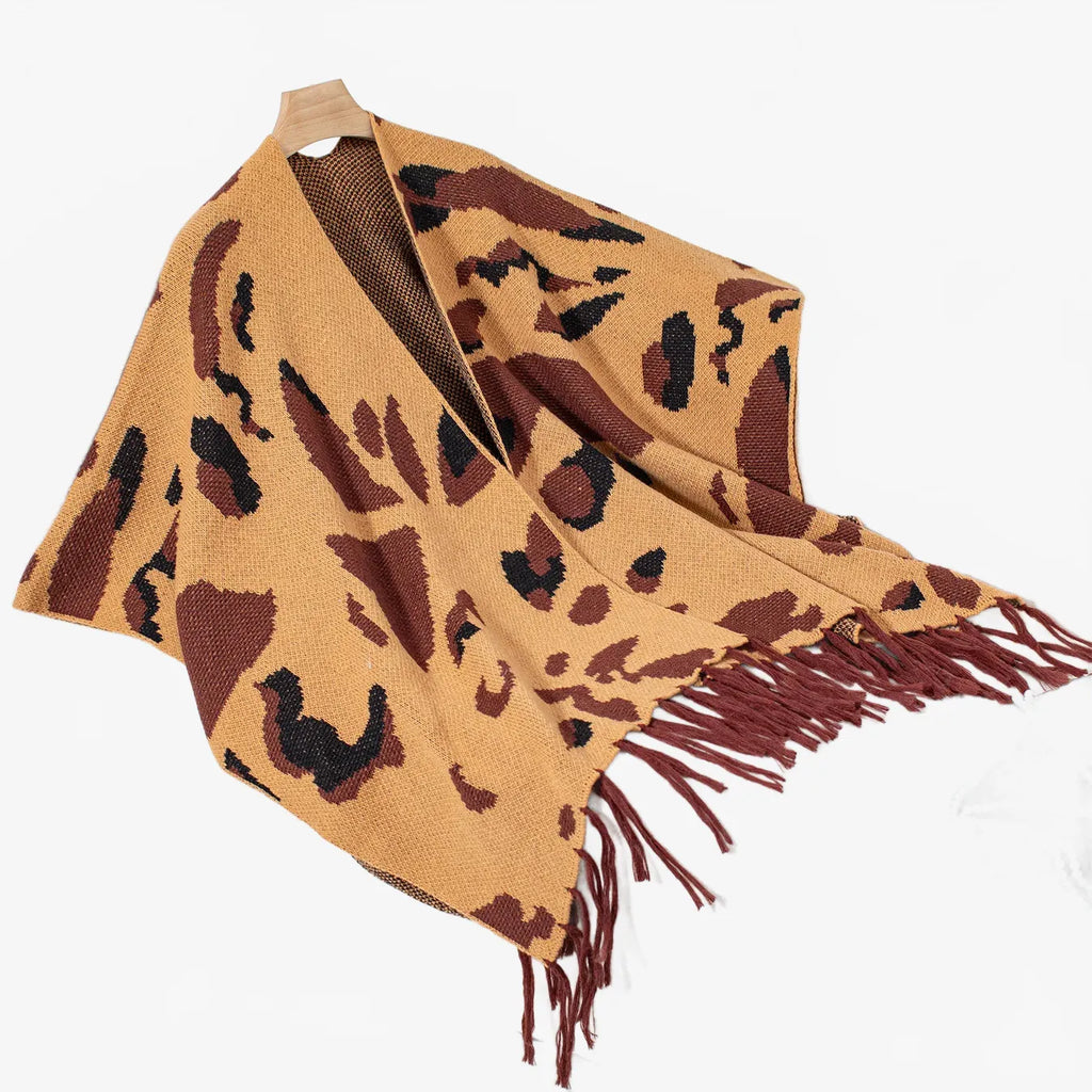 Poncho élégant à franges pour toutes saisons-Poncho Passion