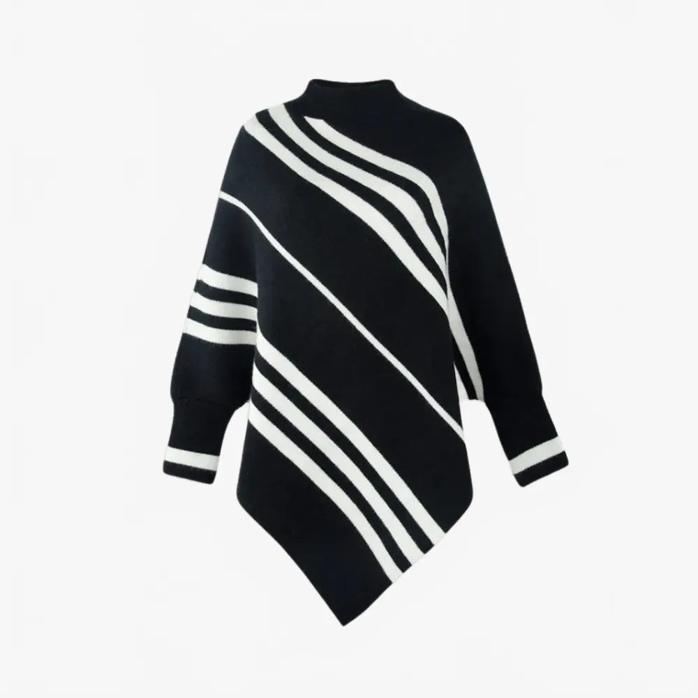 Poncho élégant à rayures pour toutes saisons-Poncho Passion