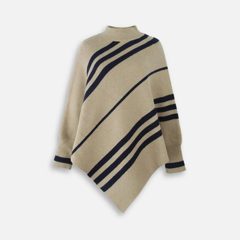 Poncho élégant à rayures pour toutes saisons-Poncho Passion