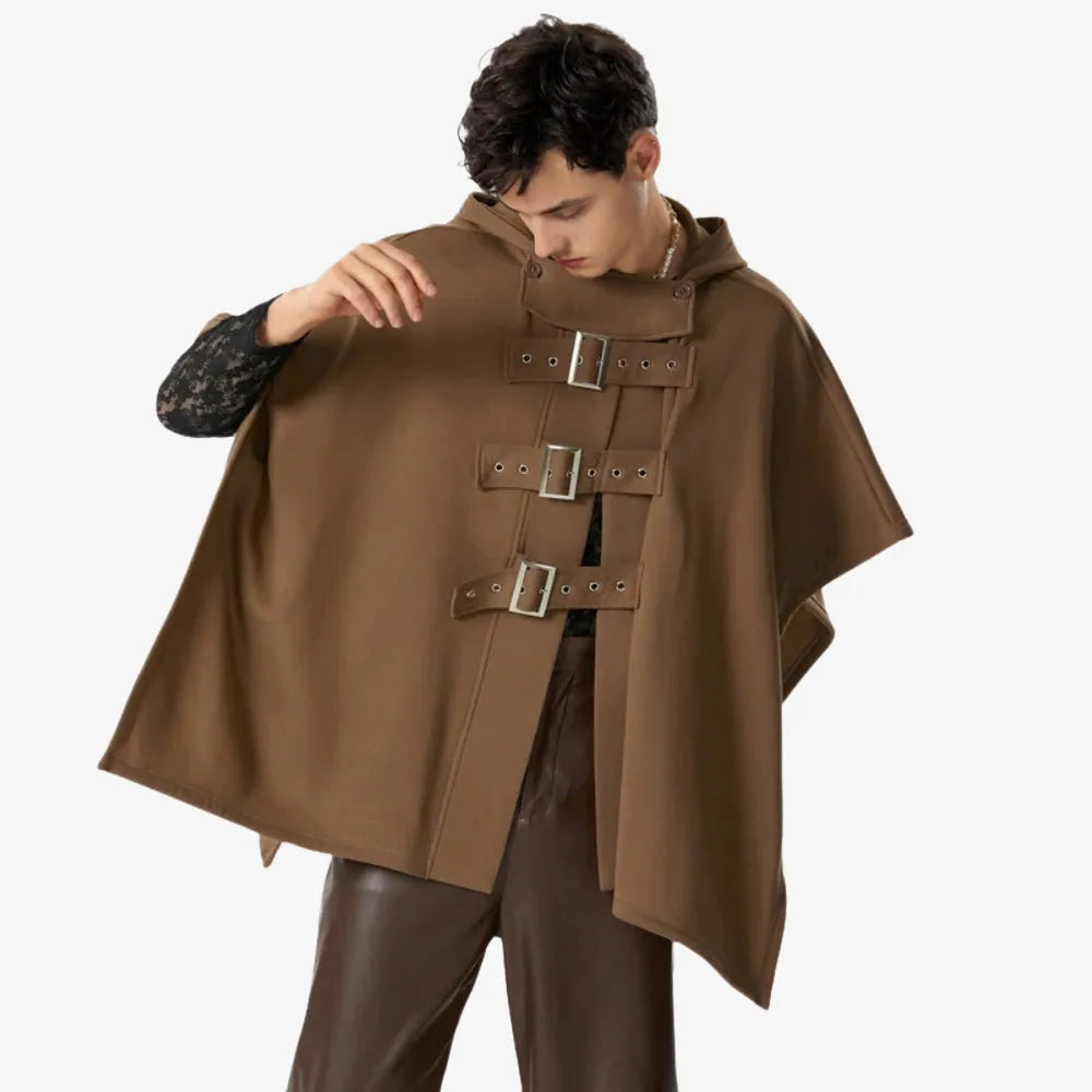 Poncho élégant avec ceinture pour homme-Poncho Passion