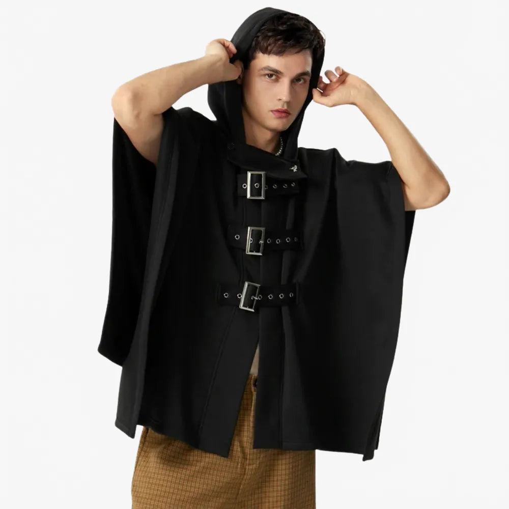 Poncho élégant avec ceinture pour homme-Poncho Passion
