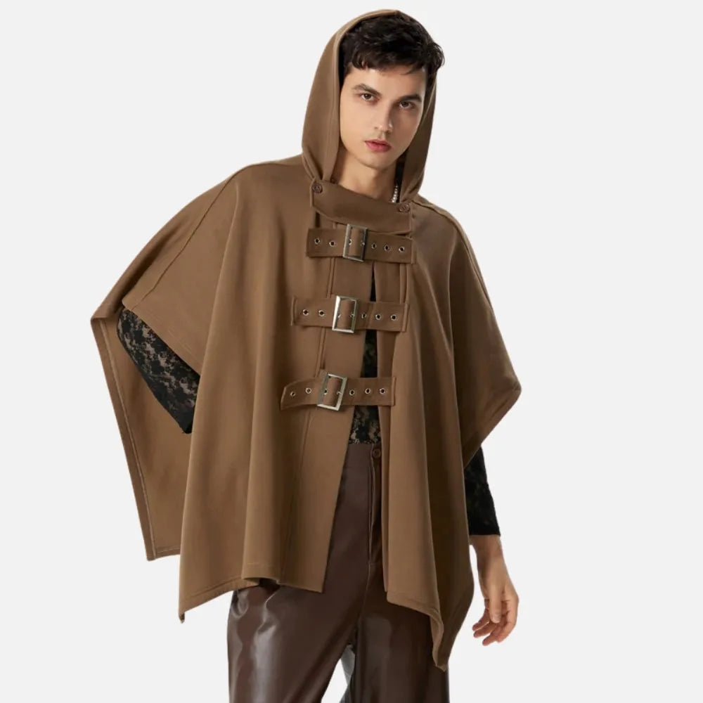 Poncho élégant avec ceinture pour homme-Poncho Passion