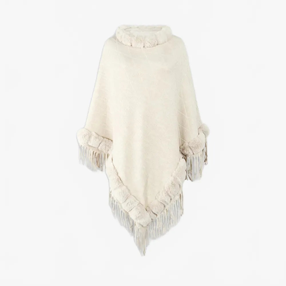 Poncho élégant avec franges pour un style bohème-Poncho Passion