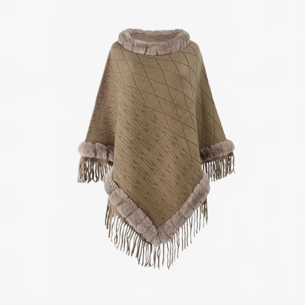 Poncho élégant avec franges pour un style bohème-Poncho Passion