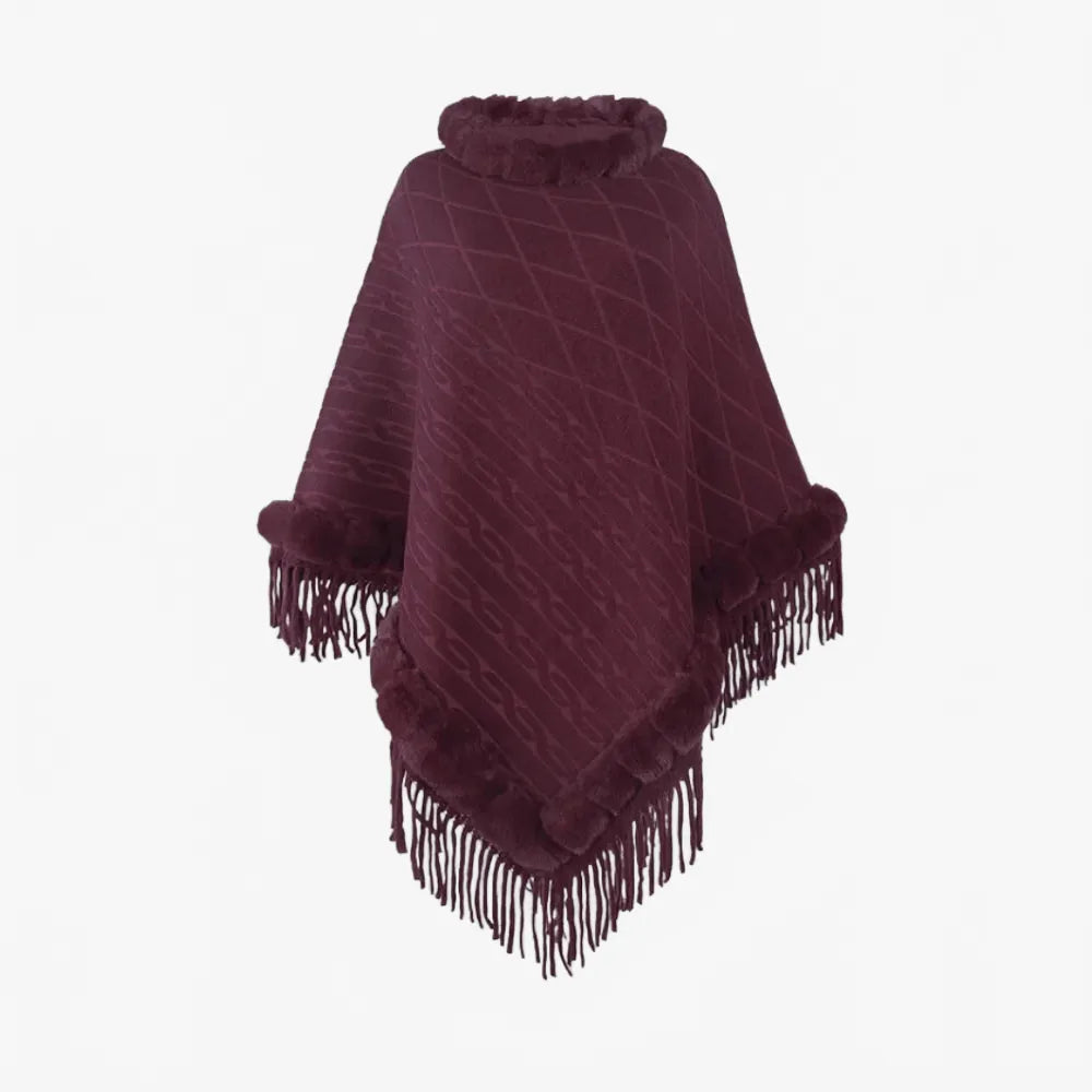 Poncho élégant avec franges pour un style bohème-Poncho Passion