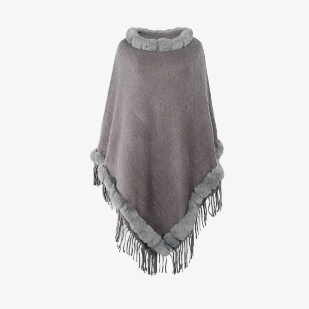 Poncho élégant avec franges pour un style bohème-Poncho Passion