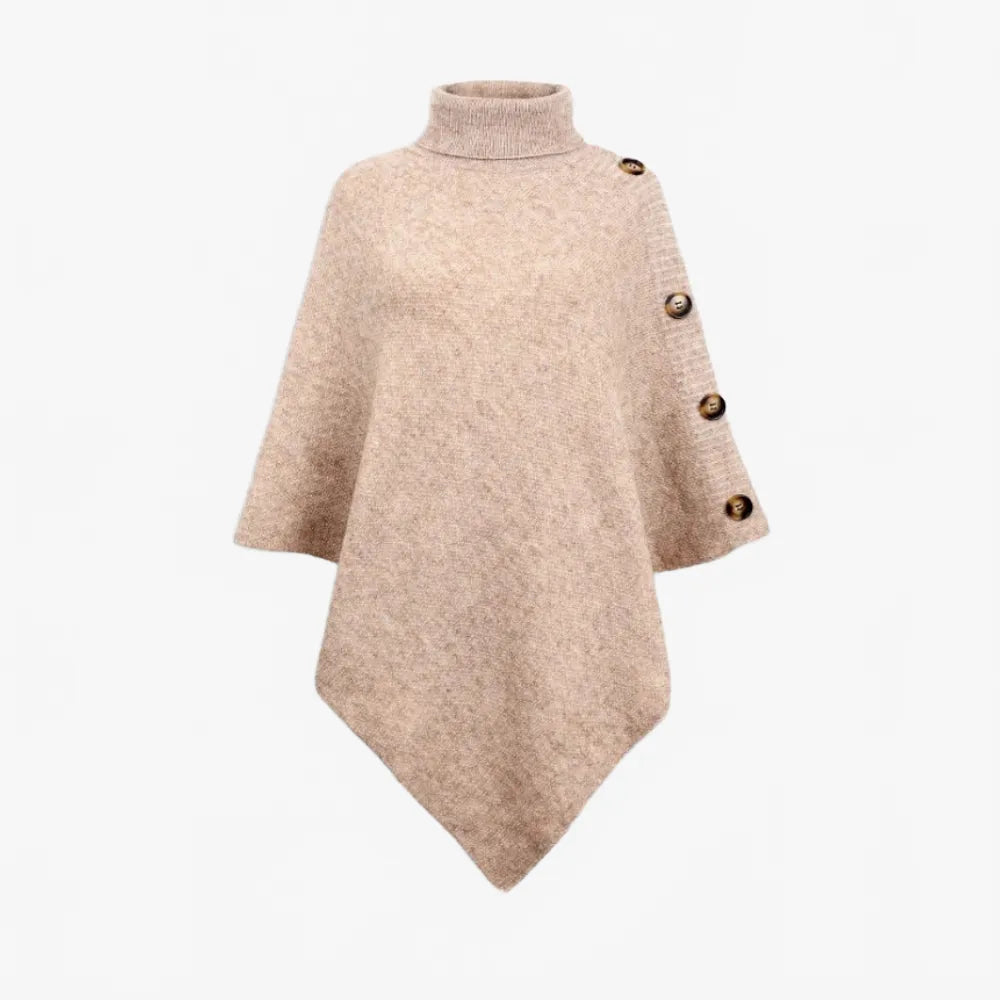 Poncho élégant beige pour toutes saisons-Poncho Passion