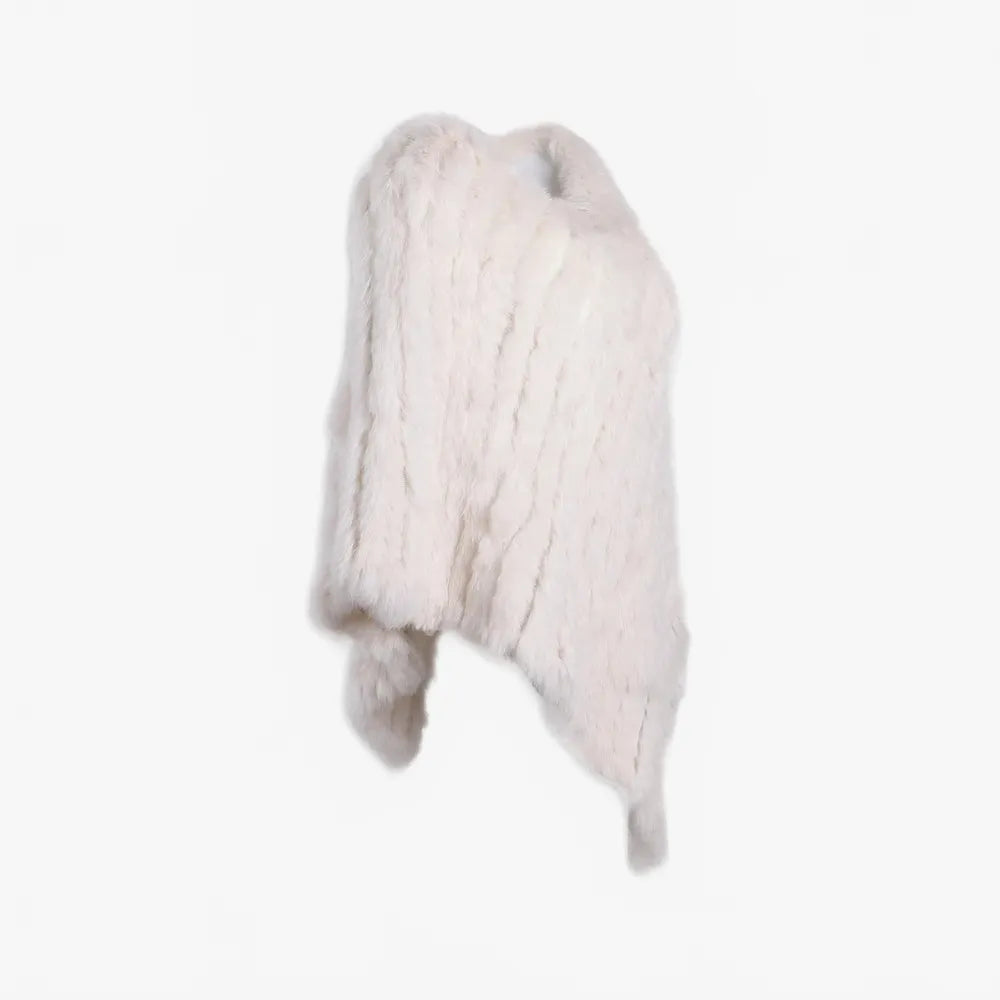 Poncho élégant blanc pour femme ambiance hivernale-Poncho Passion