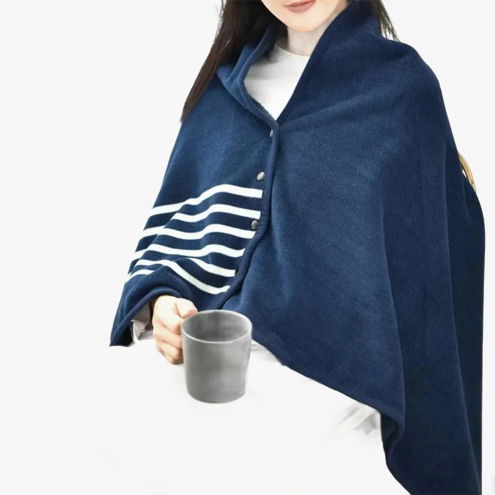 Poncho élégant bleu marine pour toutes saisons-Poncho Passion