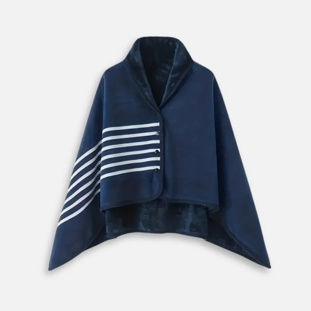 Poncho élégant bleu marine pour toutes saisons-Poncho Passion
