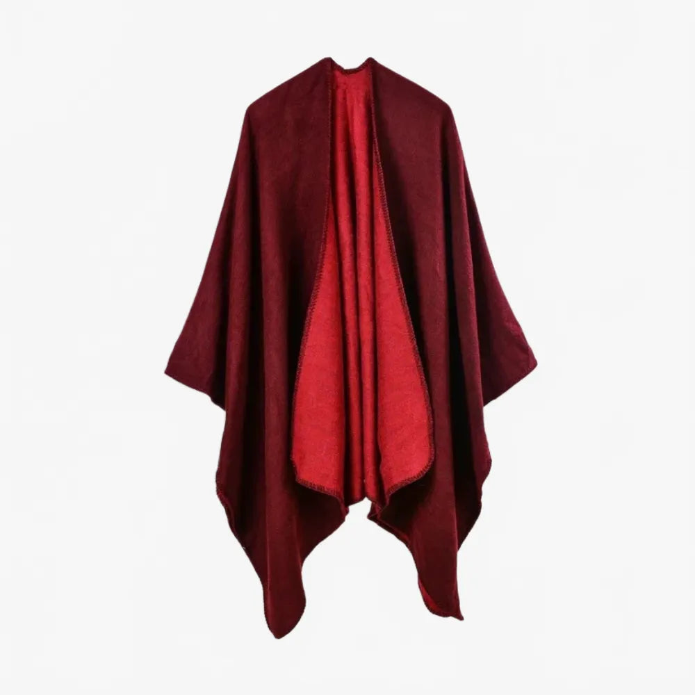 Poncho élégant bordeaux pour femme automne-hiver-Poncho Passion