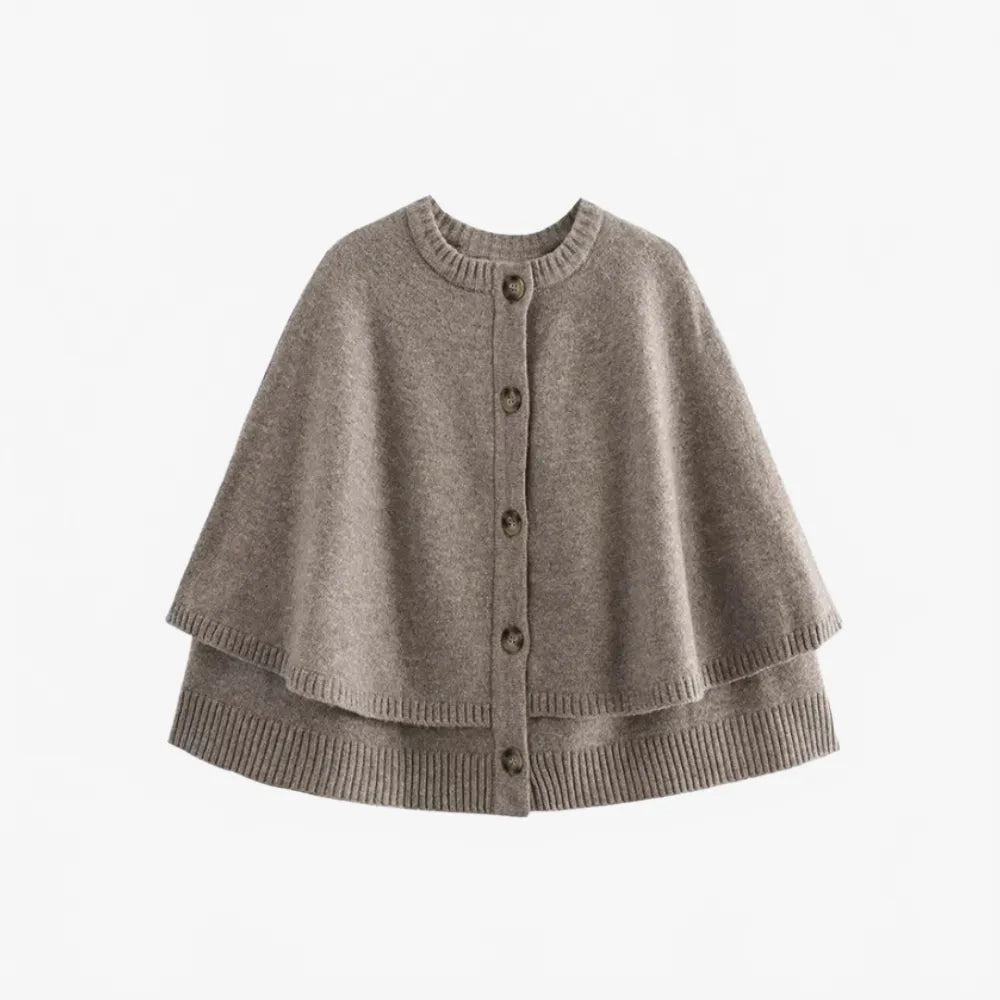 Poncho élégant boutonné pour femme-Poncho Passion