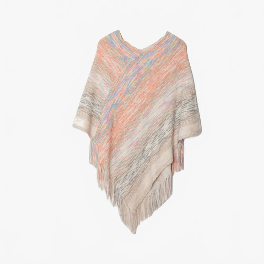 Poncho élégant col V pour toutes saisons-Poncho Passion