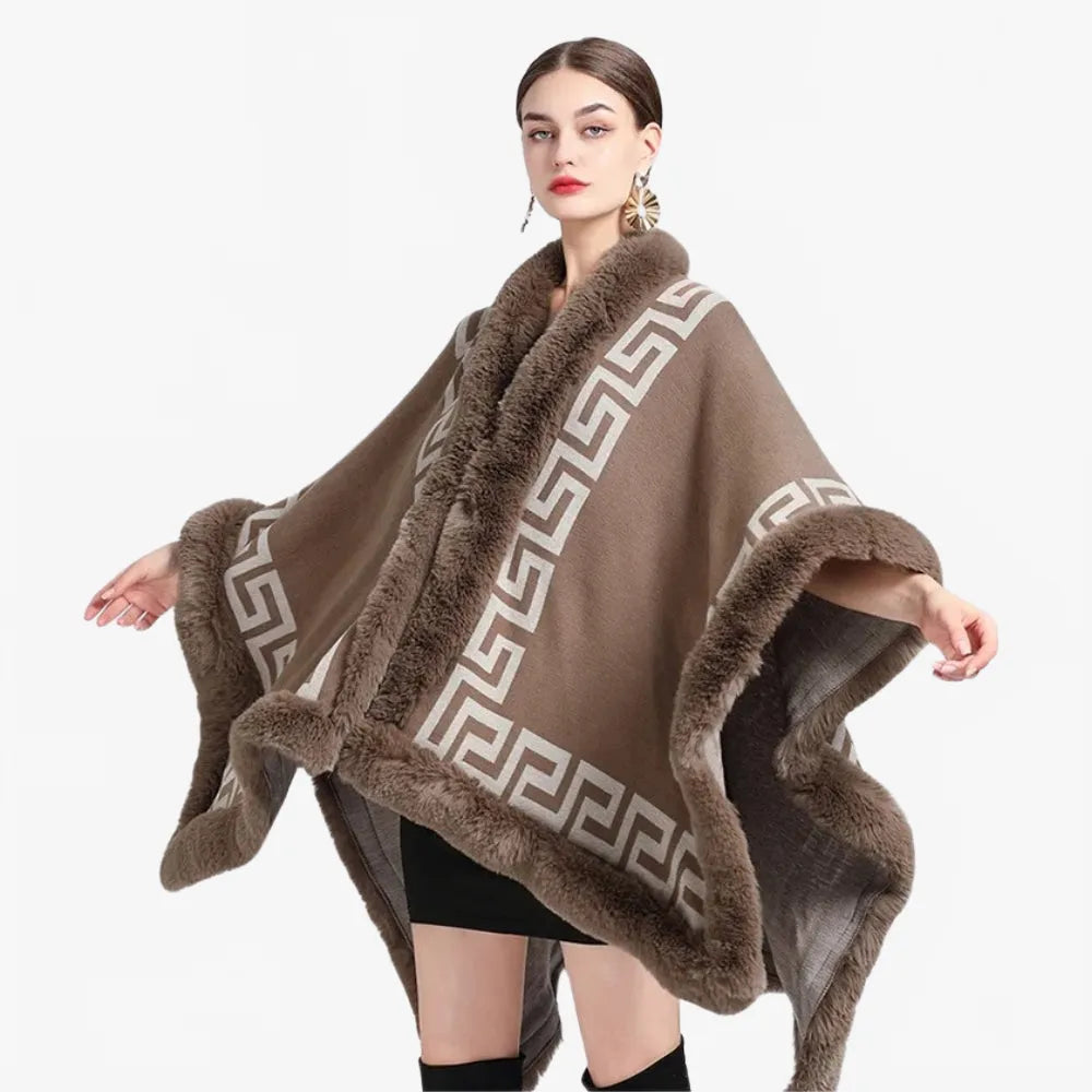 Poncho élégant d'hiver pour femme-Poncho Passion