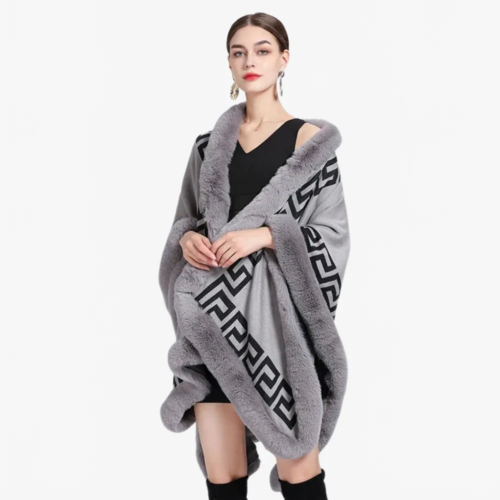 Poncho élégant d'hiver pour femme-Poncho Passion