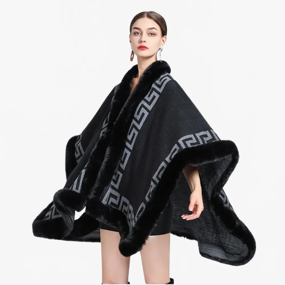 Poncho élégant d'hiver pour femme-Poncho Passion