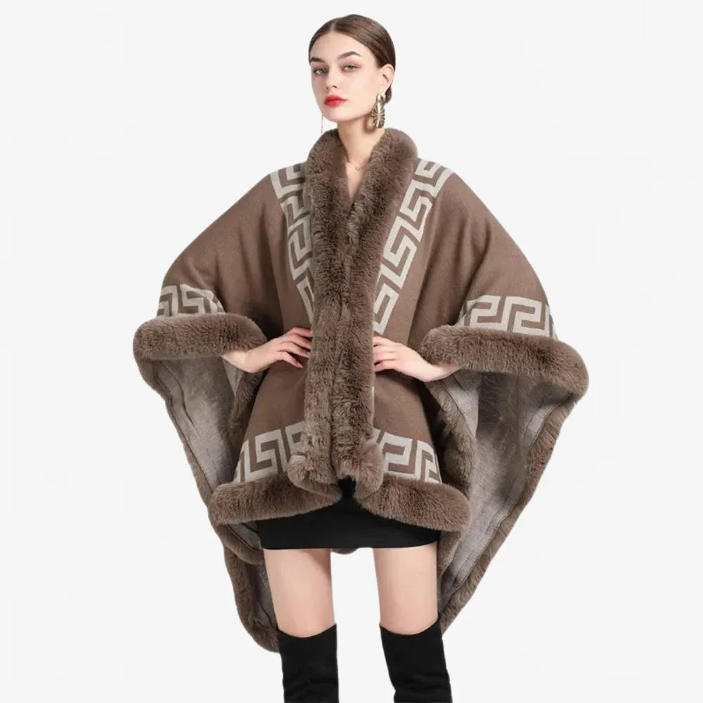 Poncho élégant d'hiver pour femme-Poncho Passion