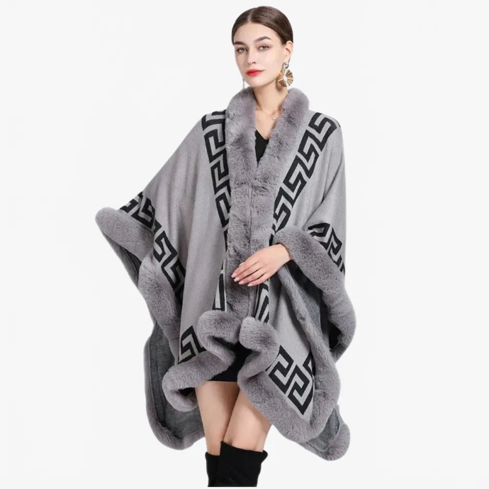 Poncho élégant d'hiver pour femme-Poncho Passion