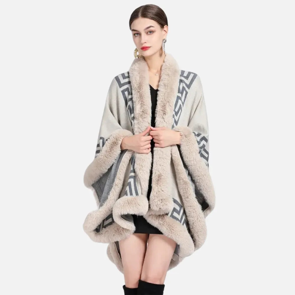 Poncho élégant d'hiver pour femme-Poncho Passion