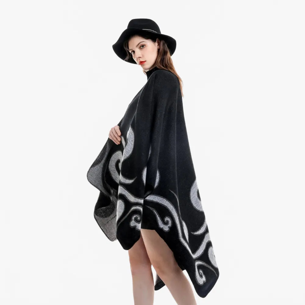 Poncho élégant en cachemire pour femme-Poncho Passion