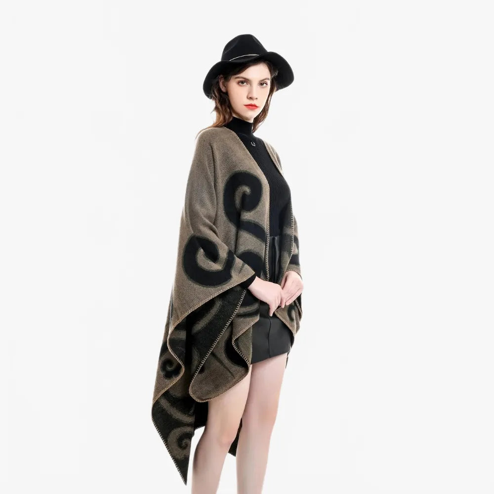 Poncho élégant en cachemire pour femme-Poncho Passion