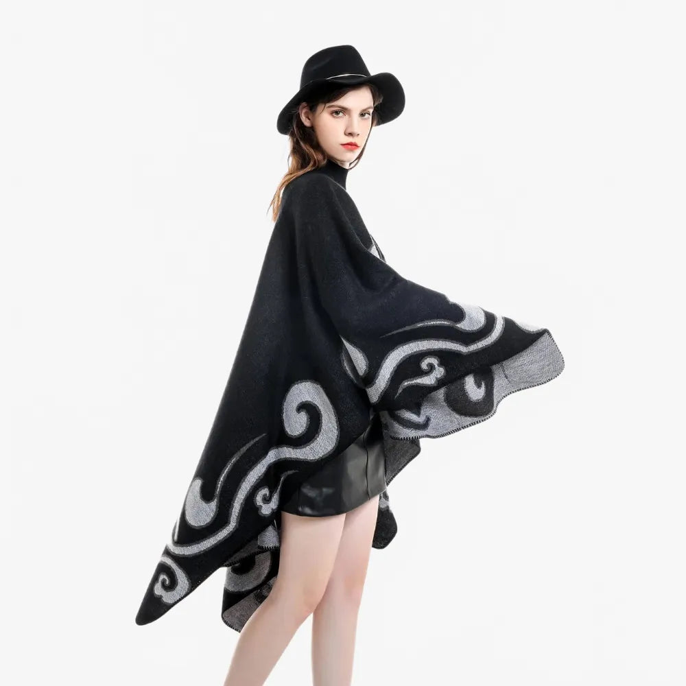 Poncho élégant en cachemire pour femme-Poncho Passion