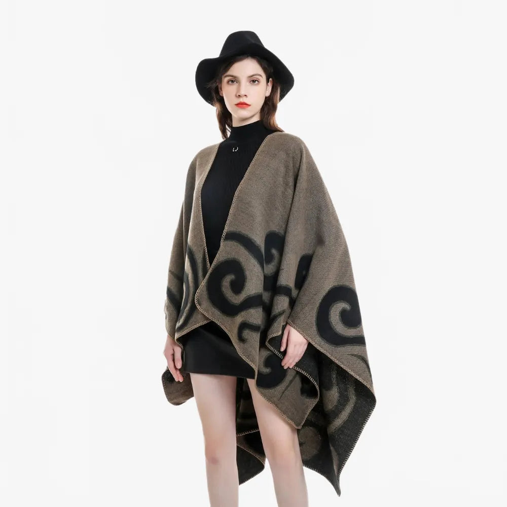 Poncho élégant en cachemire pour femme-Poncho Passion