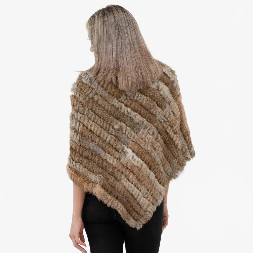 Poncho élégant en fausse fourrure pour l'hiver-Poncho Passion