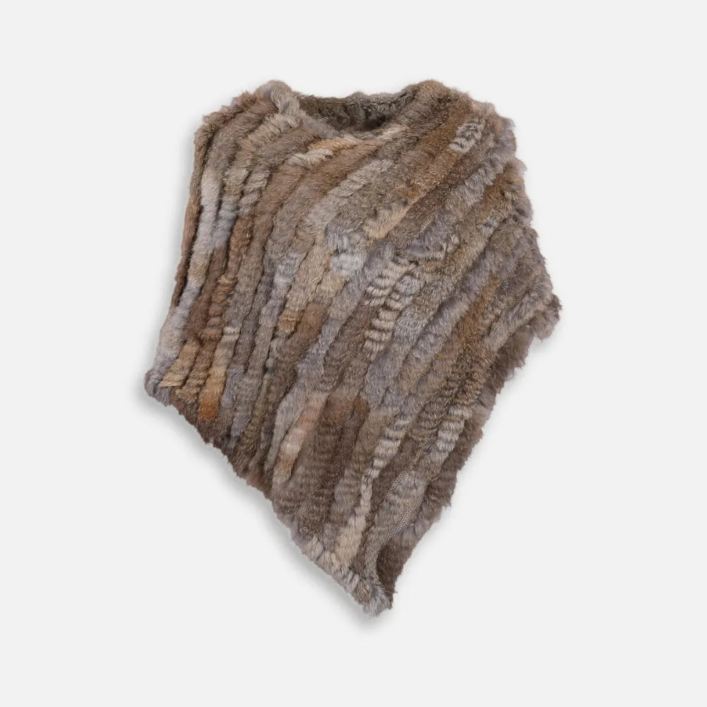 Poncho élégant en fausse fourrure pour l'hiver-Poncho Passion