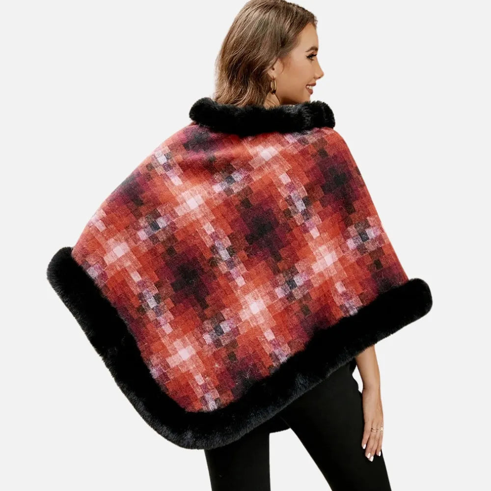 Poncho élégant en fourrure pour femme-Poncho Passion
