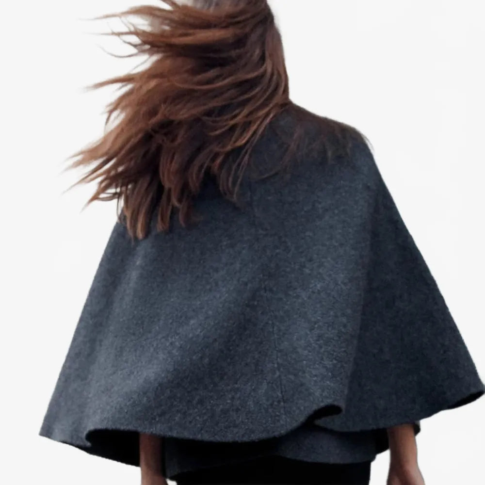 Poncho élégant gris pour femme idéal mi-saison-Poncho Passion