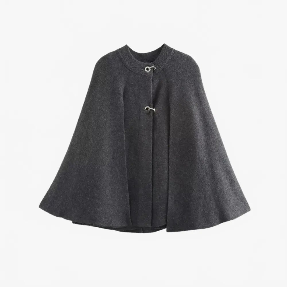 Poncho élégant gris pour femme idéal mi-saison-Poncho Passion
