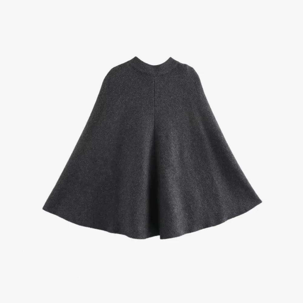 Poncho élégant gris pour femme idéal mi-saison-Poncho Passion