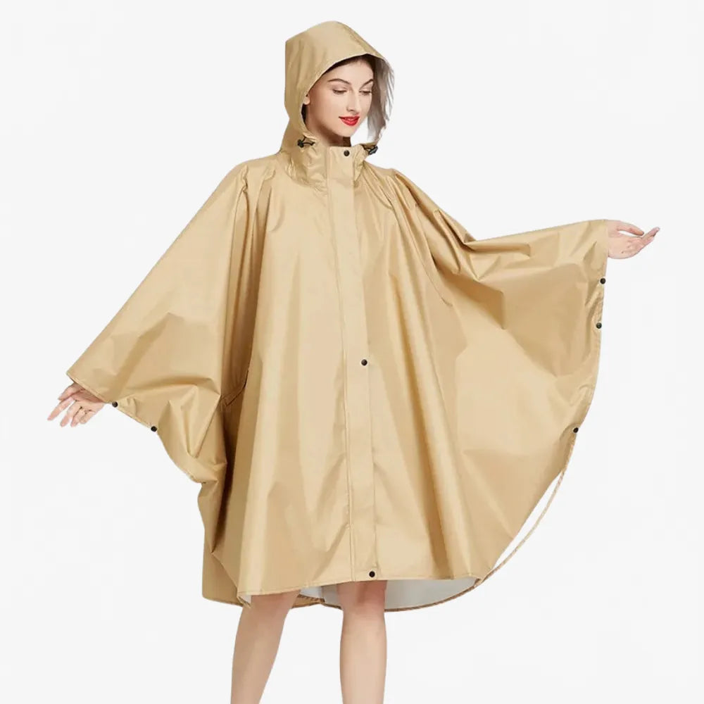 Poncho élégant imperméable femme couleur beige-Poncho Passion