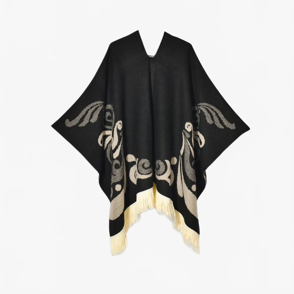 Poncho élégant motifs ailes style péruvien unique-Poncho Passion
