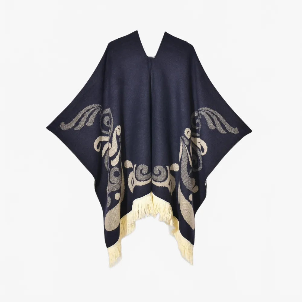 Poncho élégant motifs ailes style péruvien unique-Poncho Passion