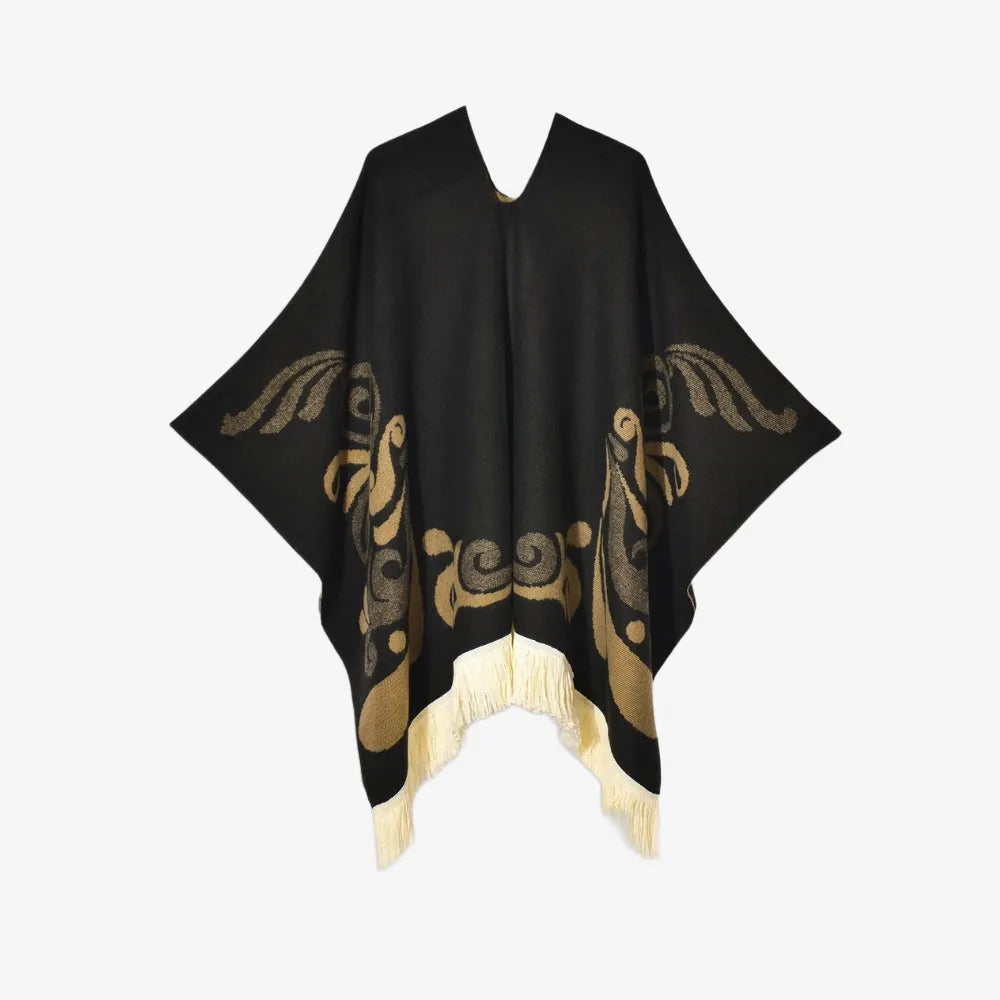 Poncho élégant motifs ailes style péruvien unique-Poncho Passion