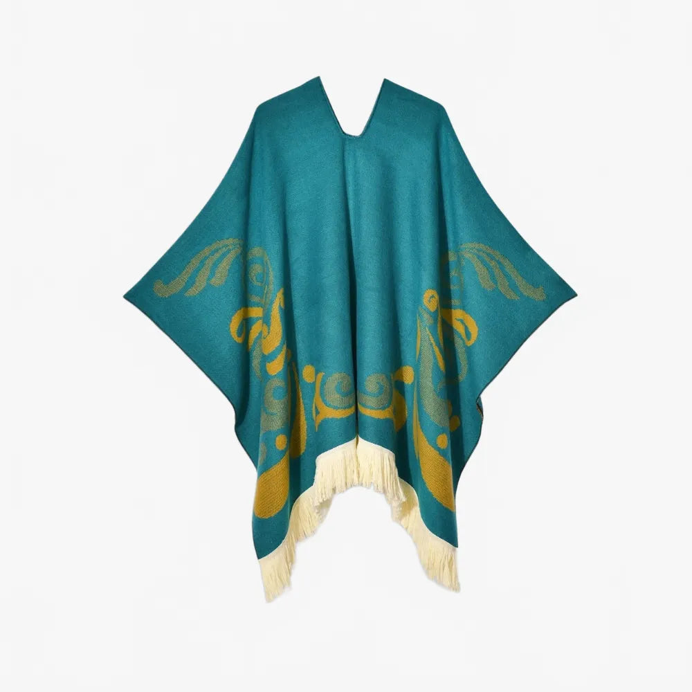 Poncho élégant motifs ailes style péruvien unique-Poncho Passion