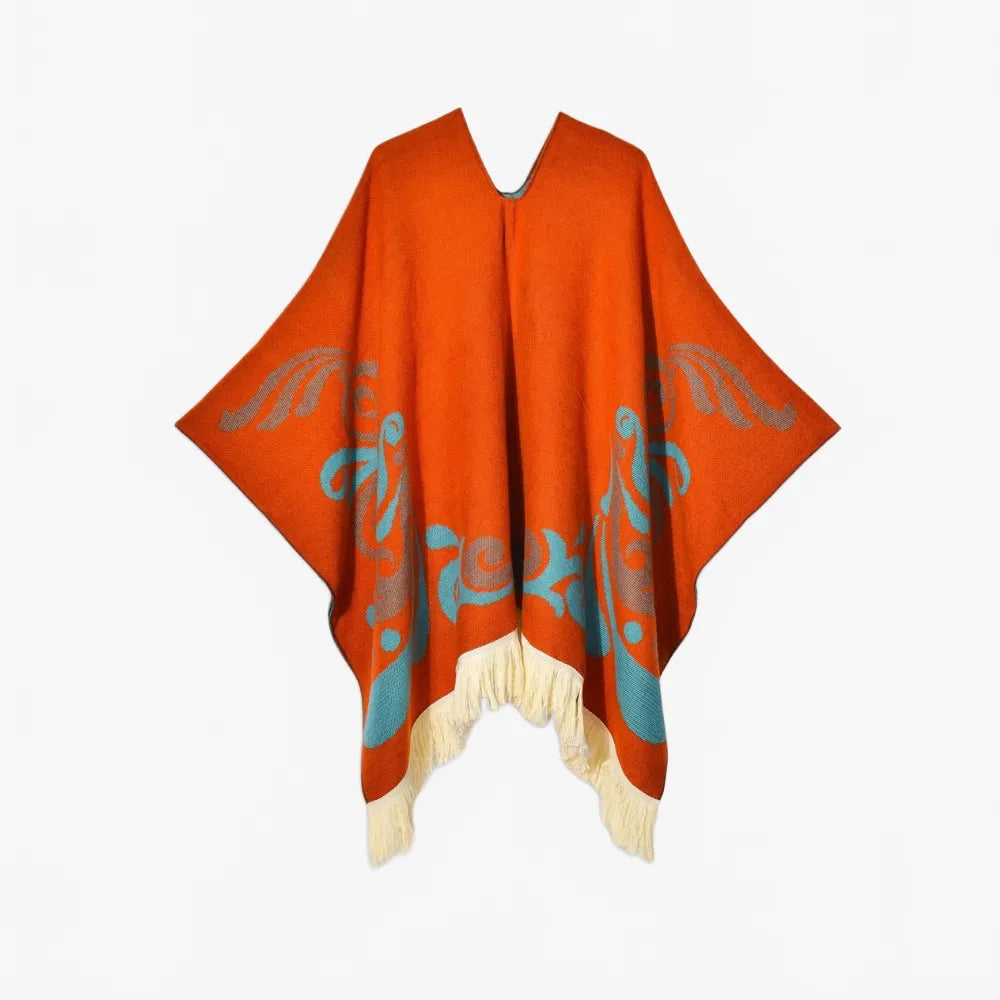 Poncho élégant motifs ailes style péruvien unique-Poncho Passion