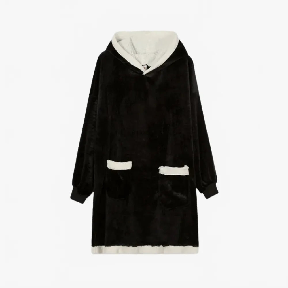 Poncho élégant noir pour soirées cosy-Poncho Passion