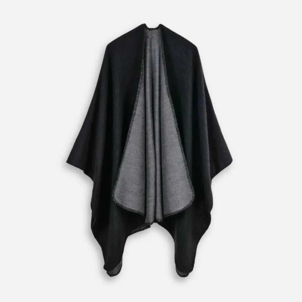 Poncho élégant noir pour toutes saisons-Poncho Passion