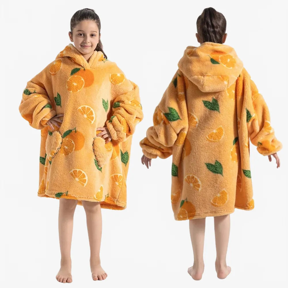 Poncho élégant orange pour soirées cosy-Poncho Passion