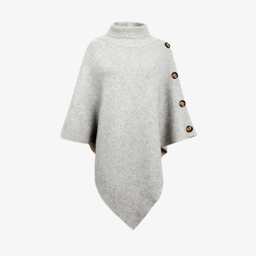 Poncho élégant pour femme en gris doux-Poncho Passion