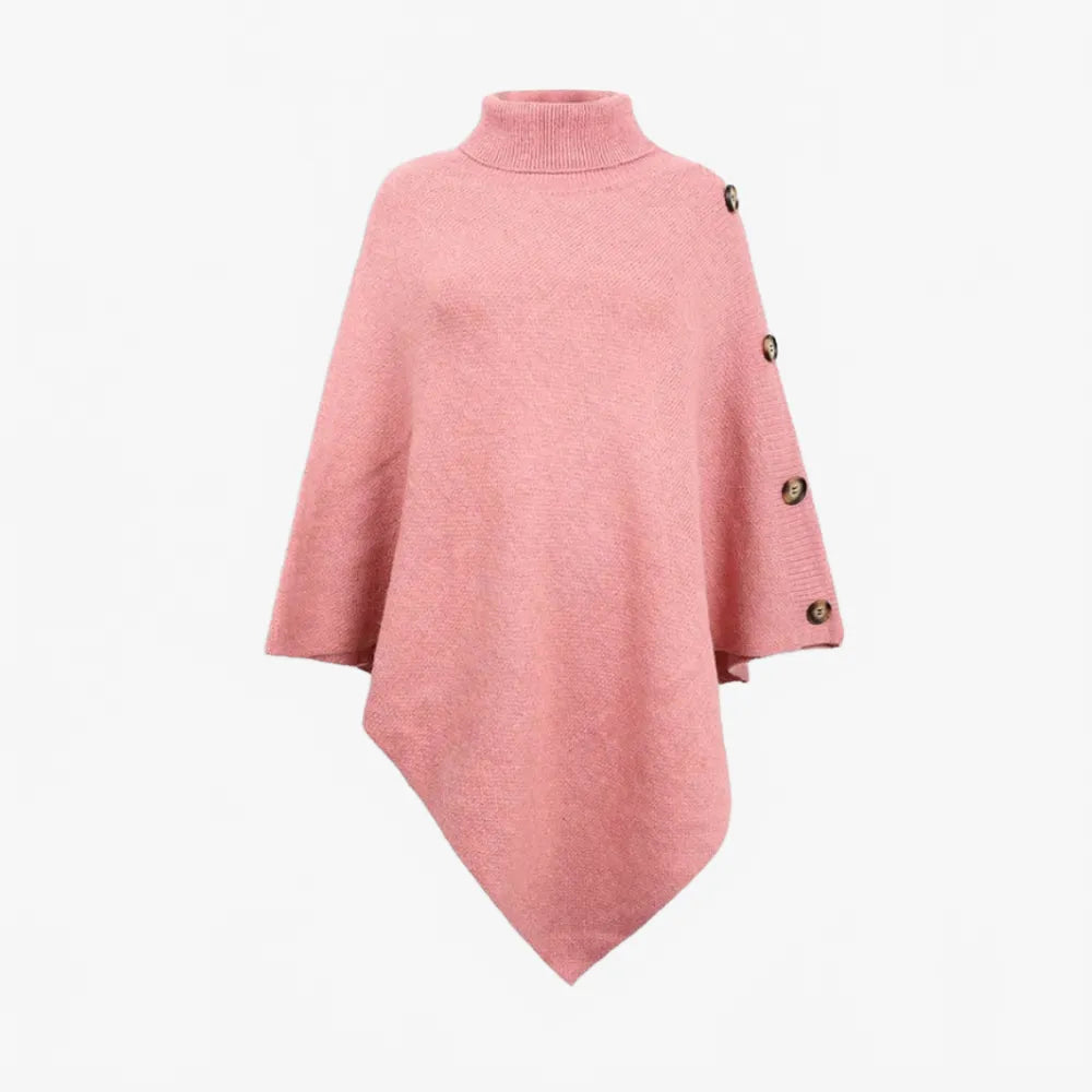 Poncho élégant rose pour femme tendance hivernale-Poncho Passion