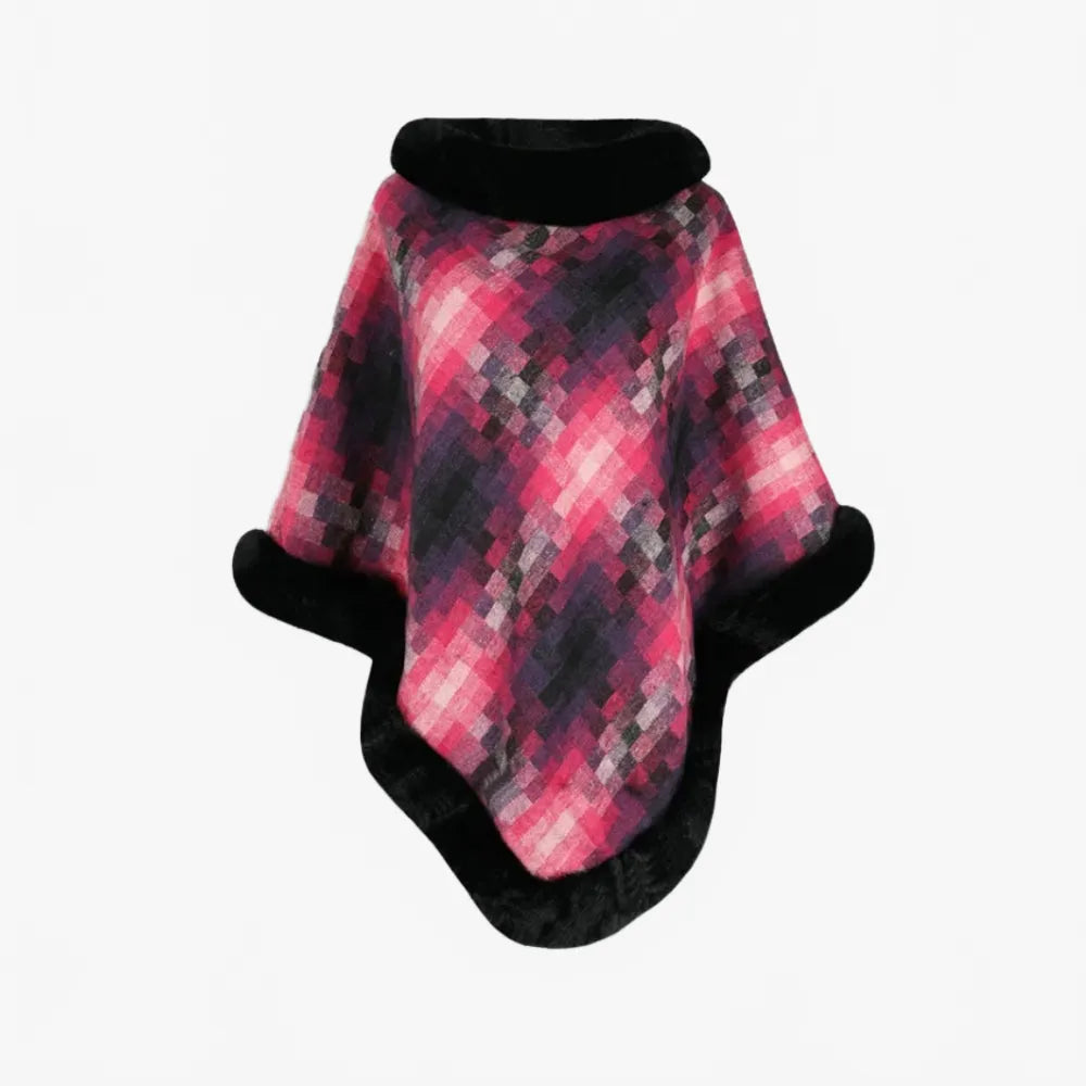 Poncho élégant rouge pour femme hiver chic-Poncho Passion