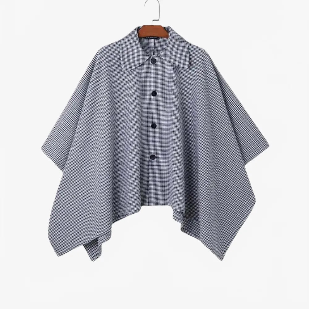 Poncho élégant style chemise pour toutes saisons-Poncho Passion